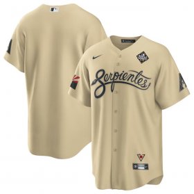 Men\'s Arizona Diamondbacks Blank Gold 2023 World Series City Connect Cool Base Stitched Baseball Jersey