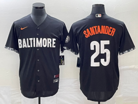 Wholesale Cheap Men\'s Baltimore Orioles #25 Anthony Santander Black 2023 City Connect Cool Base Stitched Jersey