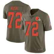Wholesale Cheap Nike Browns #72 Eric Kush Olive Men's Stitched NFL Limited 2017 Salute To Service Jersey
