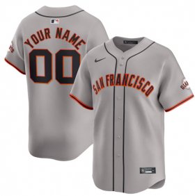 Cheap Men\'s San Francisco Giants Active Player Custom Gray Away Limited Baseball Stitched Jersey