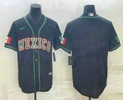 Cheap Men's Mexico Baseball Blank 2023 Black World Baseball Classic Stitched Jerseys