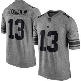 Wholesale Cheap Nike Giants #13 Odell Beckham Jr Gray Men\'s Stitched NFL Limited Gridiron Gray Jersey