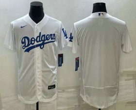 Cheap Men\'s Los Angeles Dodgers Blank White Flex Base Stitched Baseball Jersey
