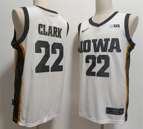 Cheap Men\'s Iowa Hawkeyes #22 Caitlin Clark White Stitched Football Jersey