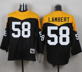 Wholesale Cheap Mitchell And Ness 1967 Steelers #58 Jack Lambert Black/Yelllow Throwback Men\'s Stitched NFL Jersey