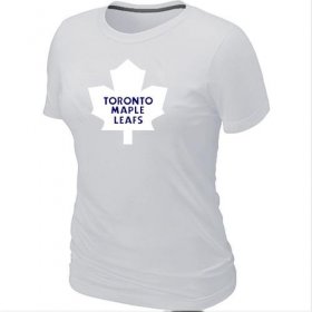 Wholesale Cheap Women\'s Toronto Maple Leafs Big & Tall Logo White NHL T-Shirt