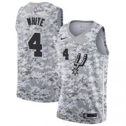 Wholesale Cheap Men's Nike San Antonio Spurs #4 Derrick White White Camo Basketball Swingman Earned Edition Jersey