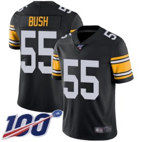 Wholesale Cheap Nike Steelers #55 Devin Bush Black Alternate Men\'s Stitched NFL 100th Season Vapor Limited Jersey