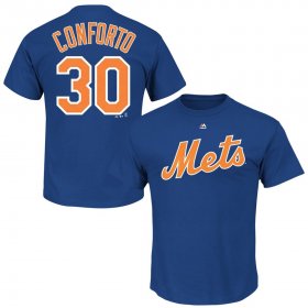 Wholesale Cheap New York Mets #30 Michael Conforto Majestic Official Name and Number T-Shirt Royal