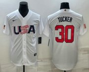 Cheap Men's USA Baseball #30 Kyle Tucker 2023 White World Baseball Classic Stitched Jerseys
