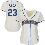 Wholesale Cheap Mariners #23 Nelson Cruz Cream Alternate Women's Stitched MLB Jersey