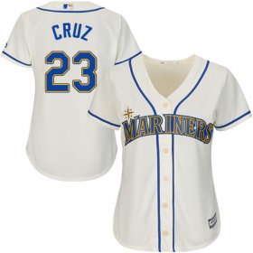 Wholesale Cheap Mariners #23 Nelson Cruz Cream Alternate Women\'s Stitched MLB Jersey