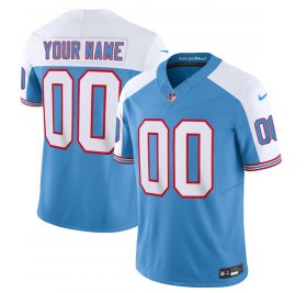 Wholesale Cheap Men\'s Tennessee Titans Active Player Custom Blue White 2023 F.U.S.E. Vapor Limited Throwback Football Stitched Jersey