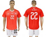 Wholesale Cheap Switzerland #22 Schar Red Home Soccer Country Jersey