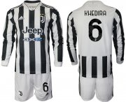Wholesale Cheap Men 2021-2022 Club Juventus home white Long Sleeve 6 Adidas Soccer Jersey
