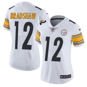 Wholesale Cheap Nike Steelers #12 Terry Bradshaw White Women\'s Stitched NFL Vapor Untouchable Limited Jersey