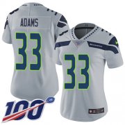 Wholesale Cheap Nike Seahawks #33 Jamal Adams Grey Alternate Women's Stitched NFL 100th Season Vapor Untouchable Limited Jersey