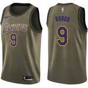 Wholesale Cheap Nike Los Angeles Lakers #9 Rajon Rondo Green NBA Swingman Salute to Service Jersey