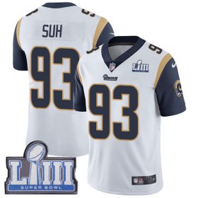 Wholesale Cheap Nike Rams #93 Ndamukong Suh White Super Bowl LIII Bound Men\'s Stitched NFL Vapor Untouchable Limited Jersey