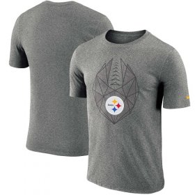 Wholesale Cheap Men\'s Pittsburgh Steelers Nike Heathered Charcoal Fan Gear Icon Performance T-Shirt