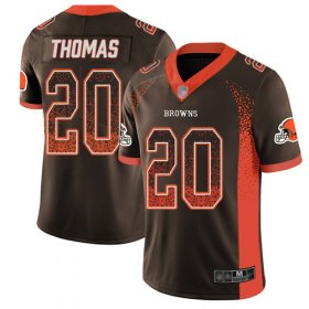Wholesale Cheap Nike Browns #20 Tavierre Thomas Jr Brown Team Color Men\'s Stitched NFL Limited Rush Drift Fashion Jersey