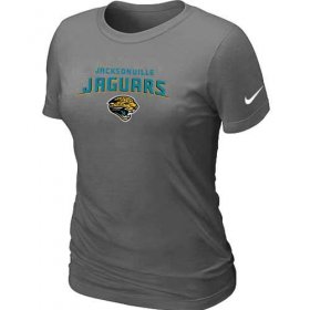 Wholesale Cheap Women\'s Nike Jacksonville Jaguars Heart & Soul NFL T-Shirt Dark Grey