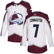 Wholesale Cheap Adidas Avalanche #7 Kevin Connauton White Road Authentic Stitched Youth NHL Jersey