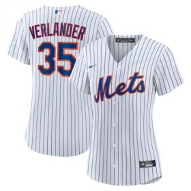 Wholesale Cheap Women\'s New York Mets #35 Justin Verlander White Stitched MLB Cool Base Nike Jersey