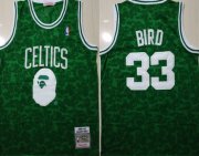 Wholesale Cheap Celtics Bape 33 Larry Bird Green 1985-86 Hardwood Classics Jersey