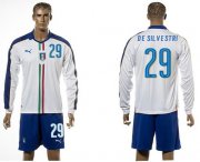 Wholesale Cheap Italy #29 De Silvestri White Away Long Sleeves Soccer Country Jersey