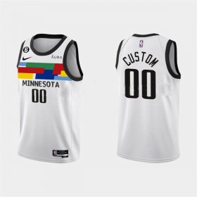 Wholesale Cheap Men\'s Minnesota Timberwolves Active Player Custom 2022-23 White City Edition Stitched Basketball Jersey