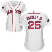 Wholesale Cheap Red Sox #25 Jackie Bradley Jr White Home 2018 World Series Champions Women's Stitched MLB Jersey