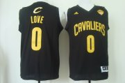 Wholesale Cheap Men's Cleveland Cavaliers #0 Kevin Love 2017 The NBA Finals Patch Black With Gold Swingman Jersey