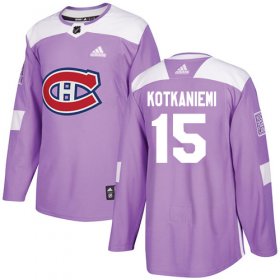 Wholesale Cheap Adidas Canadiens #15 Jesperi Kotkaniemi Purple Authentic Fights Cancer Stitched NHL Jersey