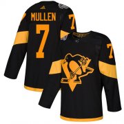 Wholesale Cheap Adidas Penguins #7 Joe Mullen Black Authentic 2019 Stadium Series Stitched NHL Jersey