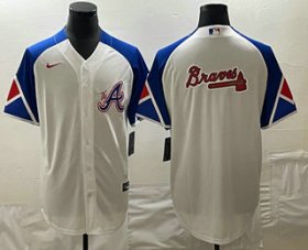 Cheap Men\'s Atlanta Braves Big Logo White 2023 City Connect Cool Base Stitched Jersey