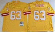 Wholesale Cheap Mitchell And Ness Buccaneers #63 Lee Roy Selmon Gold Throwback Stitched NFL Jersey