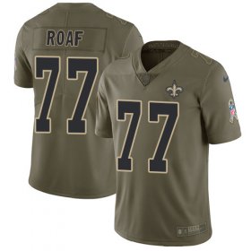 Wholesale Cheap Nike Saints #77 Willie Roaf Olive Men\'s Stitched NFL Limited 2017 Salute To Service Jersey