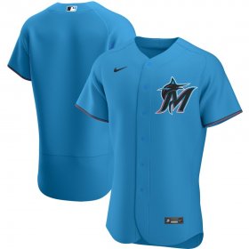 Wholesale Cheap Miami Marlins Men\'s Nike Blue Alternate 2020 Authentic Team MLB Jersey