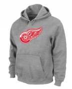 Wholesale Cheap NHL Detroit Red Wings Big & Tall Logo Pullover Hoodie Grey
