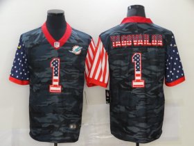 Wholesale Cheap Men\'s Miami Dolphins #1 Tua Tagovailoa USA Camo 2020 Salute To Service Stitched NFL Nike Limited Jersey