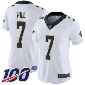 Wholesale Cheap Nike Saints #7 Taysom Hill White Women\'s Stitched NFL 100th Season Vapor Limited Jersey