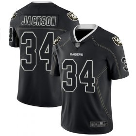 Wholesale Cheap Nike Raiders #34 Bo Jackson Lights Out Black Men\'s Stitched NFL Limited Rush Jersey