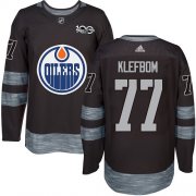Wholesale Cheap Adidas Oilers #77 Oscar Klefbom Black 1917-2017 100th Anniversary Stitched NHL Jersey