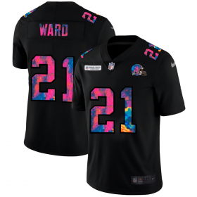 Cheap Cleveland Browns #21 Denzel Ward Men\'s Nike Multi-Color Black 2020 NFL Crucial Catch Vapor Untouchable Limited Jersey