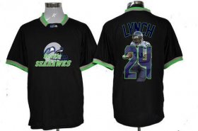 Wholesale Cheap Nike Seahawks #24 Marshawn Lynch Black Men\'s NFL Game All Star Fashion Jersey