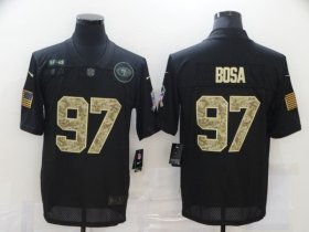 Wholesale Cheap Men\'s San Francisco 49ers #97 Nick Bosa Black Camo 2020 Salute To Service Stitched NFL Nike Limited Jersey