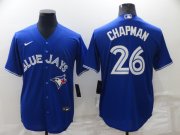Wholesale Cheap Men's Toronto Blue Jays #26 Matt Chapman Blue Stitched MLB Cool Base Nike Jersey