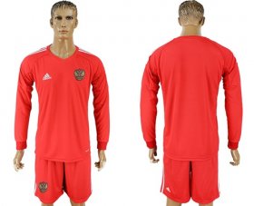 Wholesale Cheap Russia Blank Red Long Sleeves Goalkeeper Soccer Country Jersey