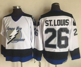 Wholesale Cheap Lightning #26 Martin St. Louis White CCM Throwback Stitched NHL Jersey